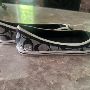 Coach Black and White Flats
